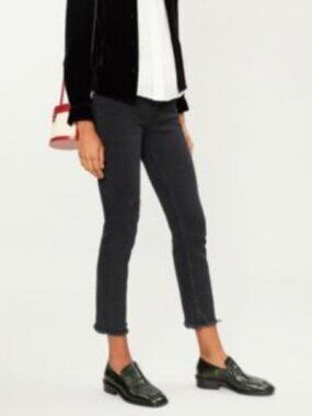 Sandro Paris Opéra Frayed High Rise Jeans